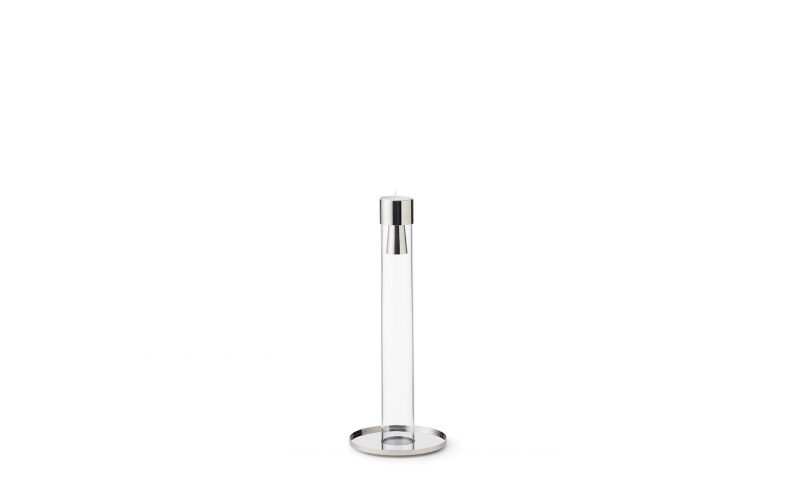 A Slim Single Flower Glass Vase With A Clever Reversable Insert