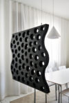 Sound of Silence acoustic panel by Ingegerd Raman featuring wave-shaped peat fiber construction with artistic expression