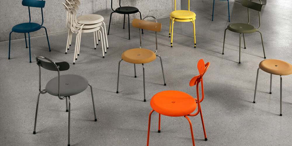Taburett Plus stool by Lammhults reinterpreting Edvin Ståhl's iconic 282 design from 1955 with contemporary materials