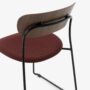 Pavilion Side Chair AV52_Black Sled Frame w. Linking Device_Lacquered Walnut w. Fiord 0581_Detail