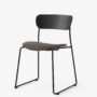 Pavilion Side Chair AV52_Black Sled Frame_Black Lacquered Oak_Fuse 0351_Angled Front