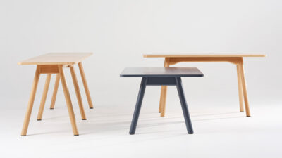 WOODWORK LIGHT community table by Krook+Tjäder for Karl Andersson featuring innovative material-reducing design