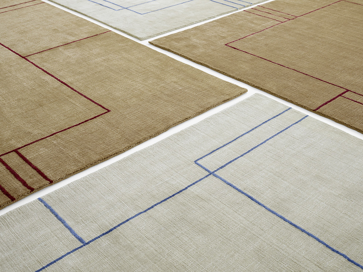 Close-up texture detail of Cruise rug showing premium wool and bamboo silk weave construction with subtle pattern