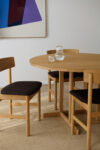 Fredericia BM80 Mogensen Shaker Table in solid oak showcasing minimalist Danish design with offset base