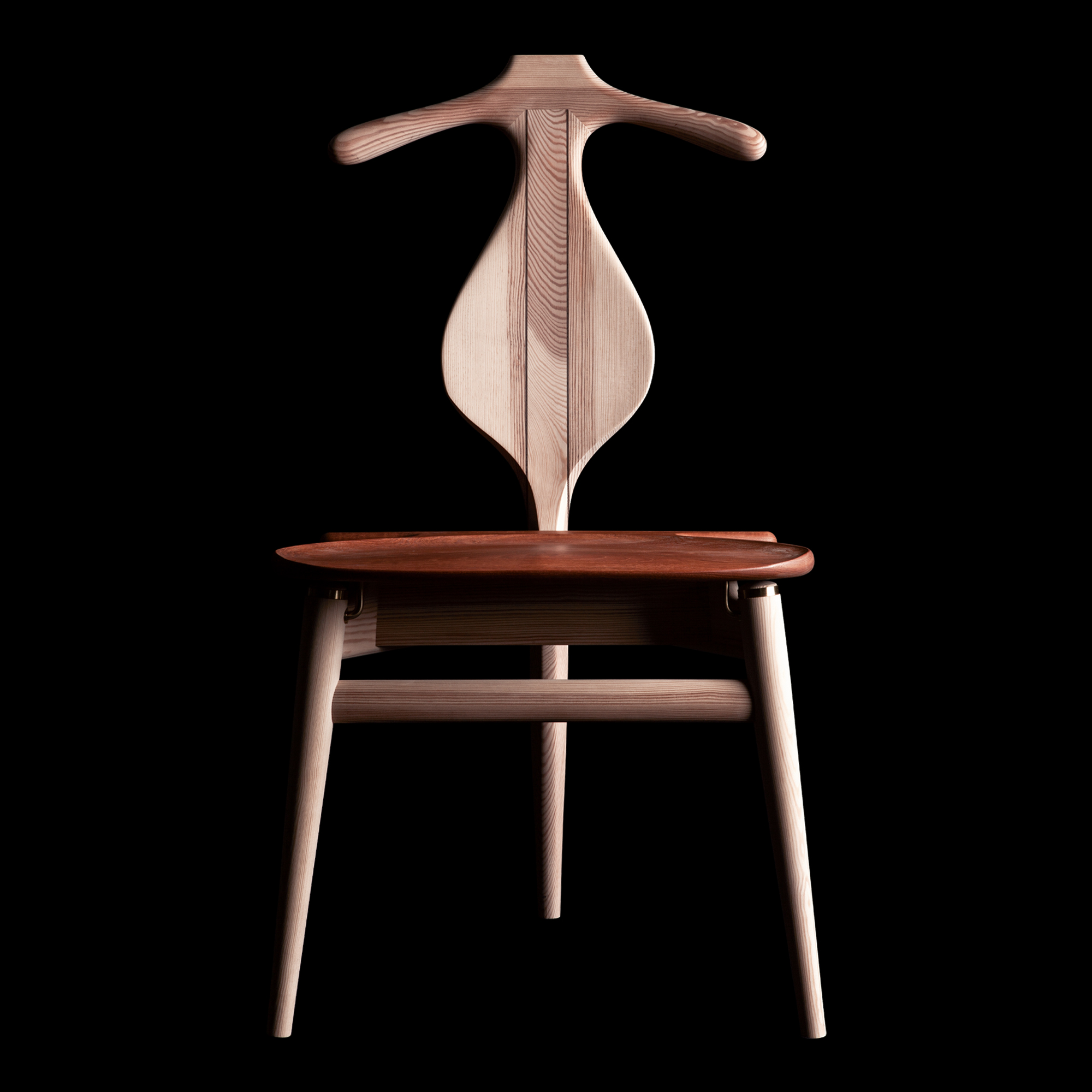 Pp_mobler_pp250_valet_chair_pine_soap_teak_bg_black_khp-1 | ScandinavianDesign.com