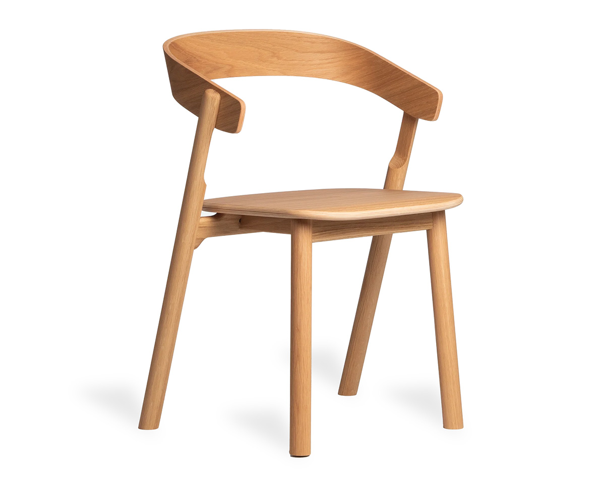 NUDE dining chair by Harri Koskinen for Made of Choice showing clean Finnish design and natural oak finish