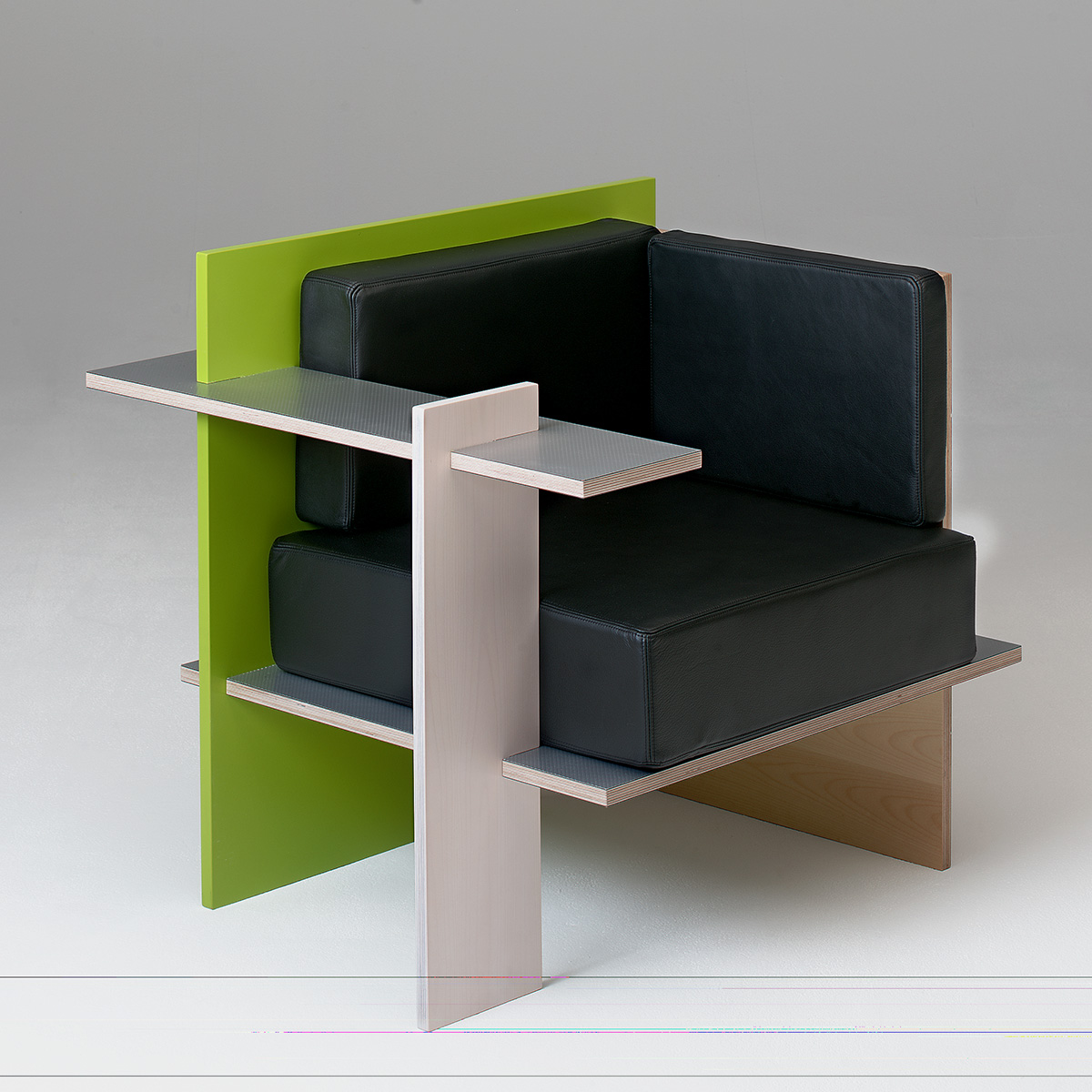 Skyseat armchair by Sigurdur Gústafsson Källemo 1999 aluminium MDF construction four color options
