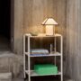 Arcs Trolley High eggshell_Ava Pyramid Table Lamp_Colour Storage vibrant green_Indian Steel Pitcher Tall