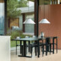 Ava Cone Pendant_Passerelle Table black oak_Rey Chair deep black