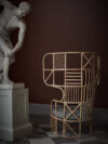Matti Klenell NM& 040 rattan chair showing transparent patchwork backrest design by Larsson Korgmakare Stockholm