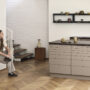 Align Kitchen Cabinetry With Matte Recycled Pet Surface And Fsc Certified Oak Handle Integration