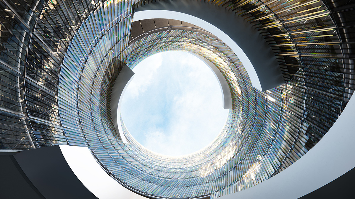 Beijing Art Museum Atrium sky Image by Snøhetta
