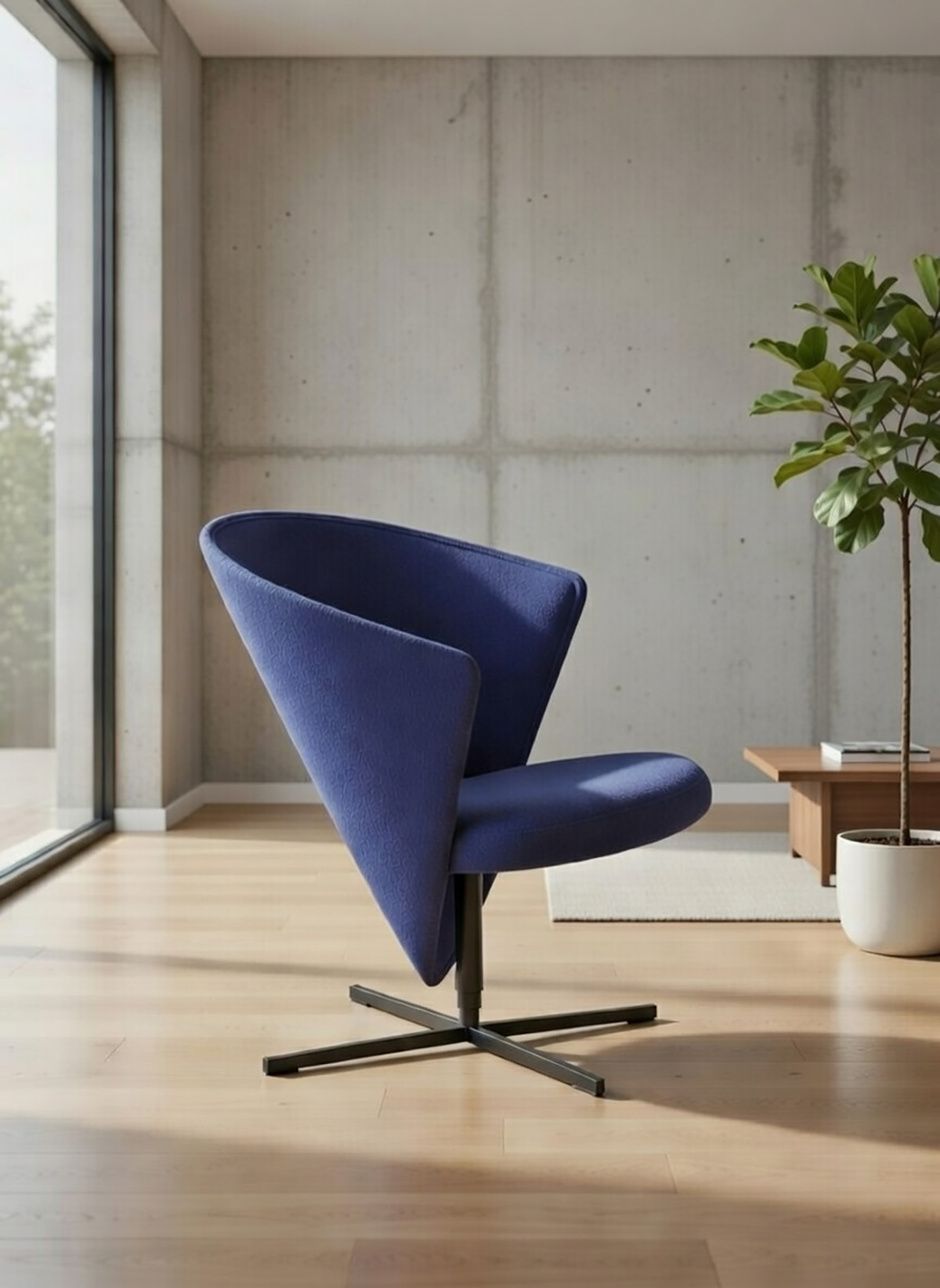 Pesä lounge chair designed by Jouko Järvisalo for Mobel Studio Oy, veneer shell and steel base