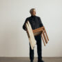 Martin Kechayas, whose early prototypes used Scots pine offcuts from Børsen’s reconstruction, photographed with The Børsen Chair.