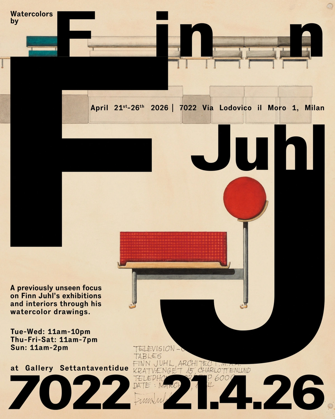Watercolors by Finn Juhl @ Milan Design Week - Scandinaviandesign.com