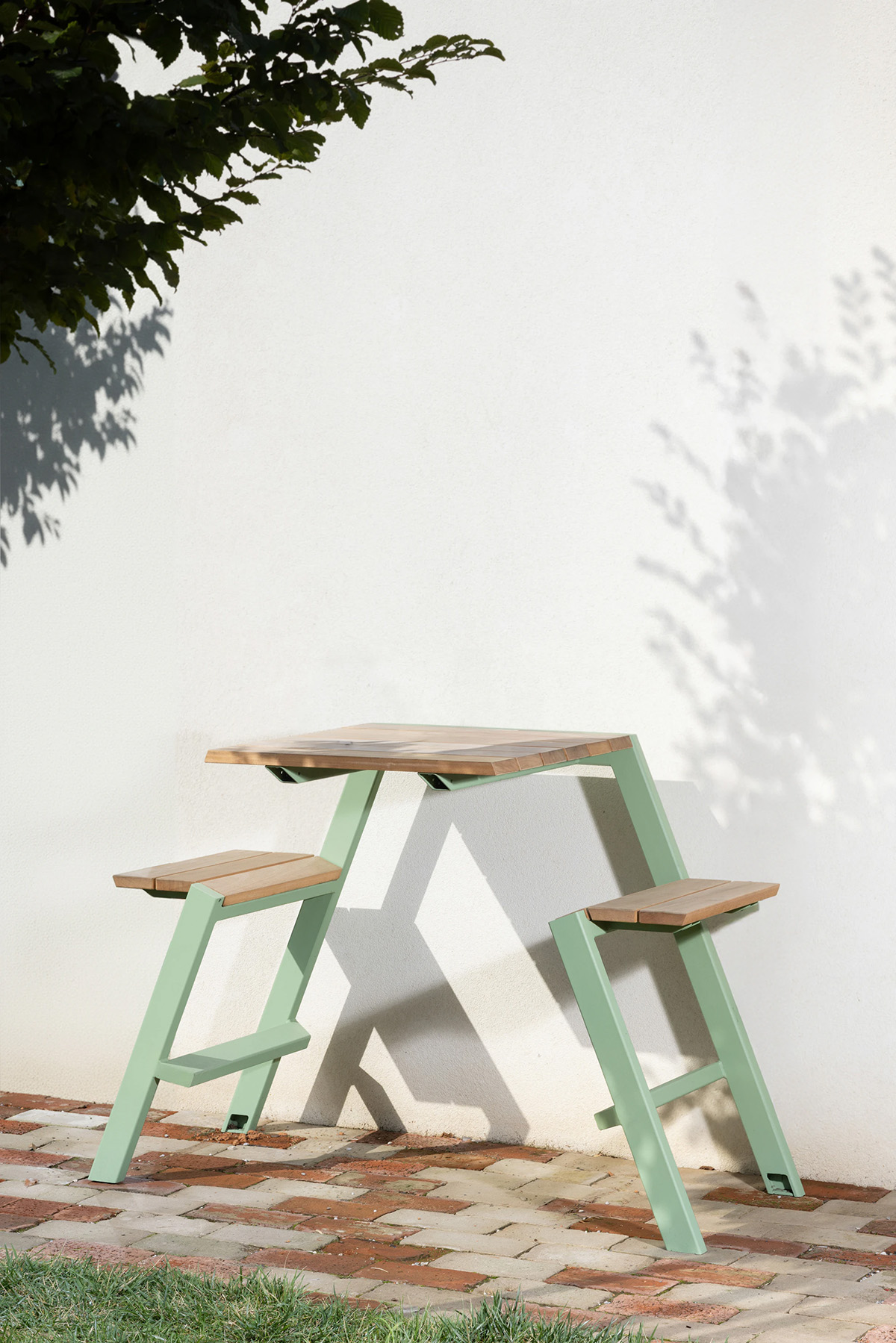 Cricket two-person high bench table in outdoor setting, Soma Design Småland