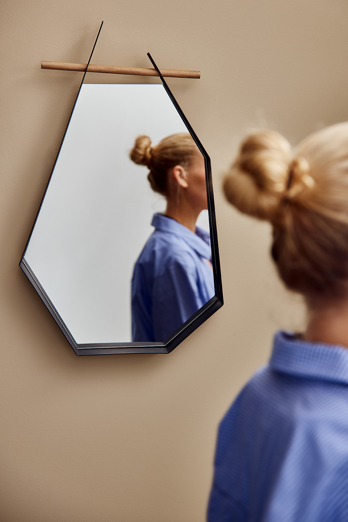 Edge Mirror powder coated metal black Edge Mirror powder coated metal black