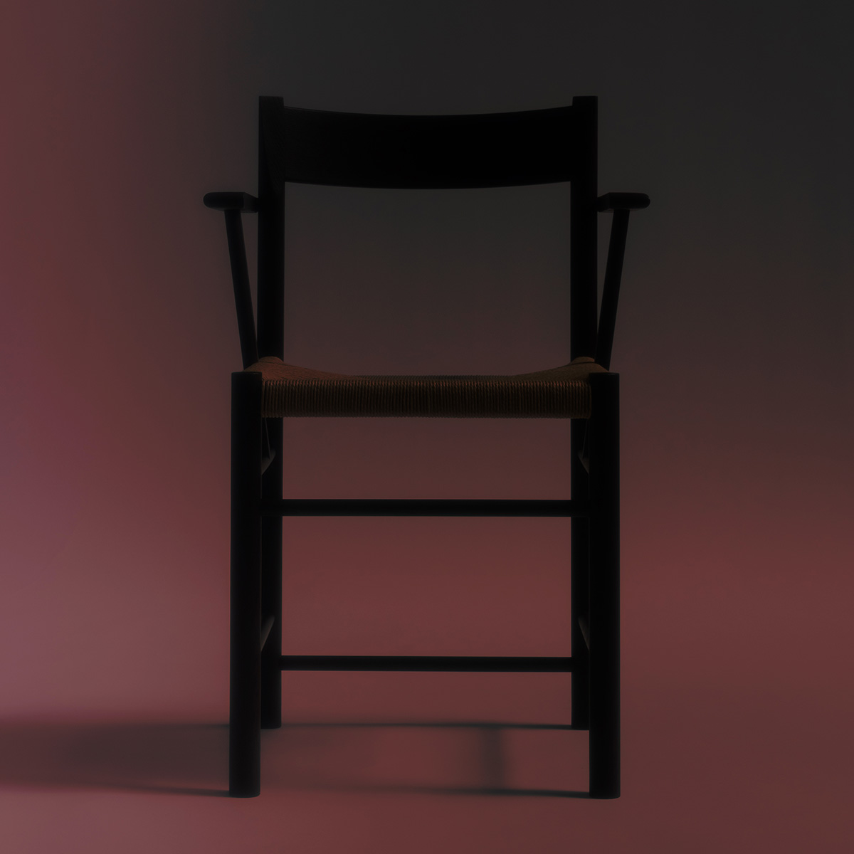 Brdr kruger FChair Armrest OakBurgundyLacquered PaperCord Credits SifBangMikkelsen 5