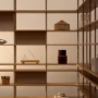 Fogia Bond shelving system lifestyle image lacquered oak version 02