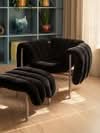 Puffy Lounge Chair in velvet by Faye Toogood for Hem