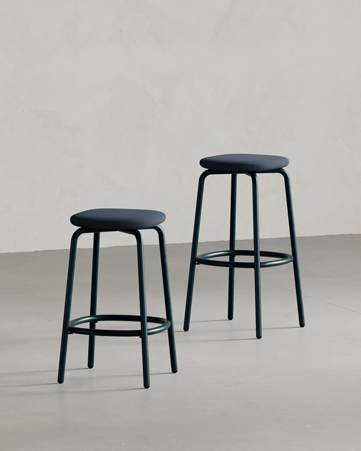 NEST Bar Stool by Form Us With Love and +Halle, full frontal view showing organic form at counter height