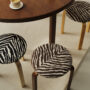 Artek Zebra 2026 in situ Stool 60 Black and Brown Zebra Table 91 walnut master