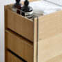 MOEBE Storage Box System IC Storage Tower Other 03 Wheels Lid Oak Stainless Steel Low Res 02 x800