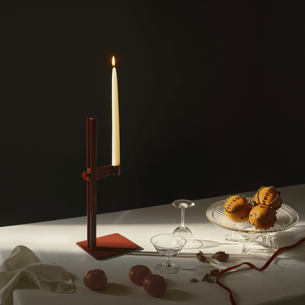 Museum Candle Holder by TAF Studio for String Furniture in deep red Gloss 80